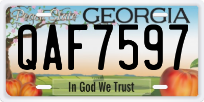 GA license plate QAF7597