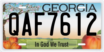 GA license plate QAF7612