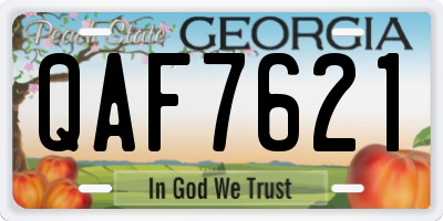 GA license plate QAF7621