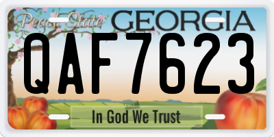 GA license plate QAF7623