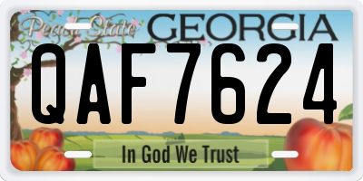GA license plate QAF7624