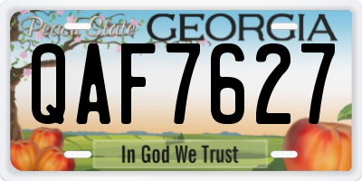 GA license plate QAF7627