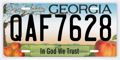 GA license plate QAF7628