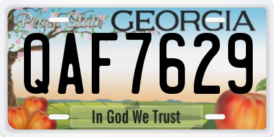 GA license plate QAF7629