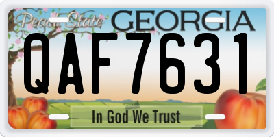 GA license plate QAF7631
