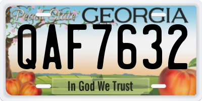 GA license plate QAF7632