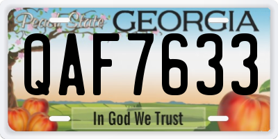 GA license plate QAF7633