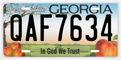 GA license plate QAF7634