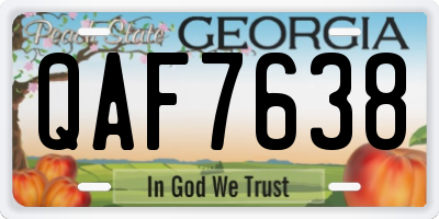GA license plate QAF7638