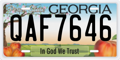 GA license plate QAF7646