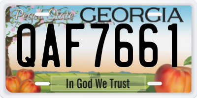 GA license plate QAF7661