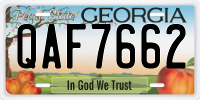 GA license plate QAF7662
