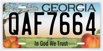 GA license plate QAF7664