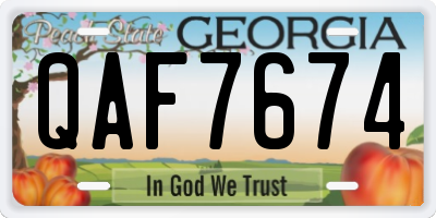 GA license plate QAF7674