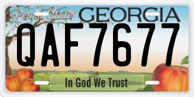 GA license plate QAF7677