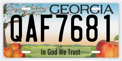 GA license plate QAF7681