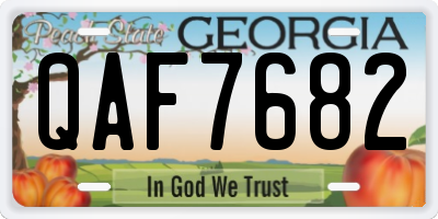 GA license plate QAF7682