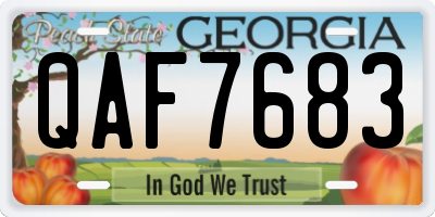 GA license plate QAF7683