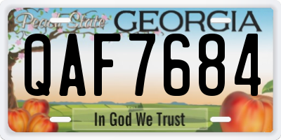 GA license plate QAF7684