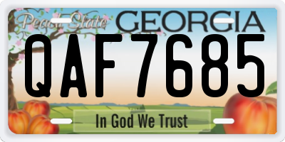 GA license plate QAF7685