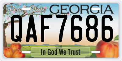 GA license plate QAF7686