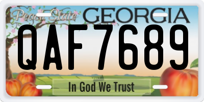 GA license plate QAF7689