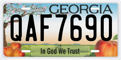 GA license plate QAF7690