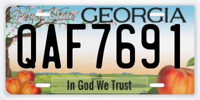 GA license plate QAF7691