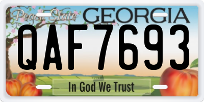 GA license plate QAF7693