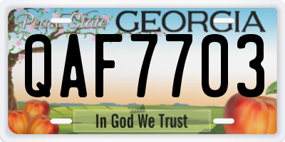 GA license plate QAF7703