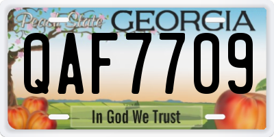 GA license plate QAF7709