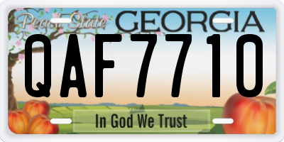 GA license plate QAF7710