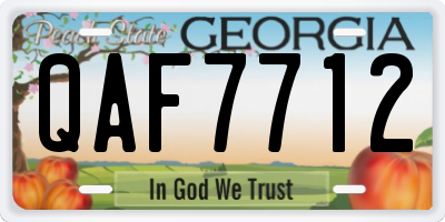 GA license plate QAF7712