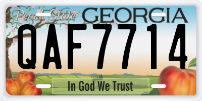 GA license plate QAF7714