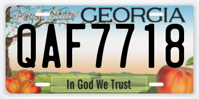 GA license plate QAF7718