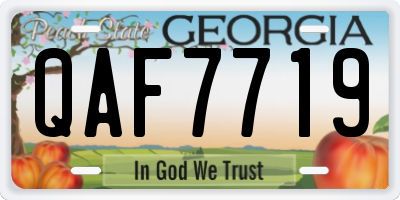 GA license plate QAF7719