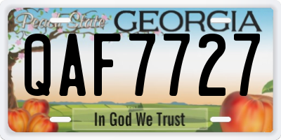 GA license plate QAF7727