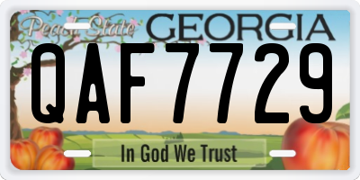 GA license plate QAF7729