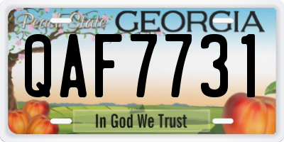 GA license plate QAF7731