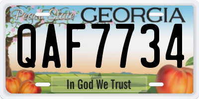 GA license plate QAF7734