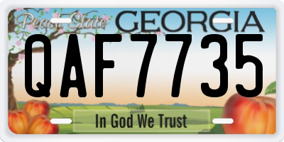 GA license plate QAF7735