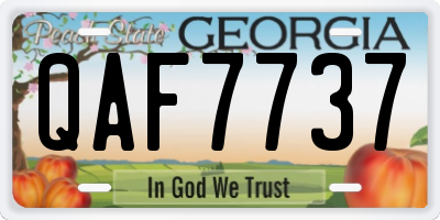 GA license plate QAF7737