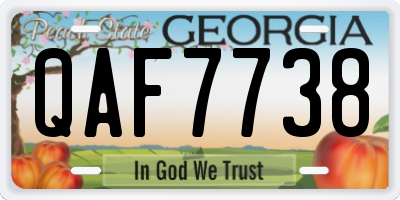 GA license plate QAF7738