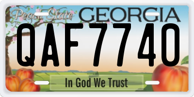GA license plate QAF7740