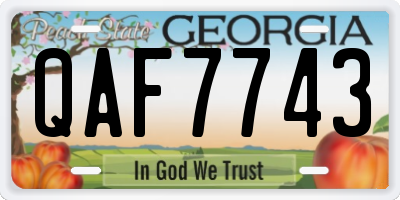 GA license plate QAF7743