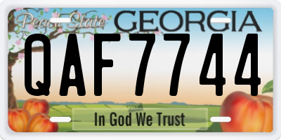 GA license plate QAF7744
