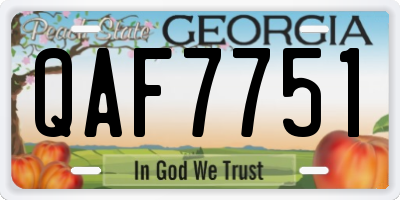 GA license plate QAF7751