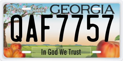 GA license plate QAF7757