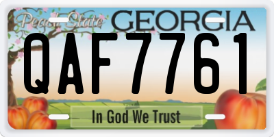 GA license plate QAF7761