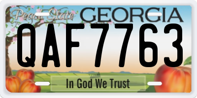 GA license plate QAF7763